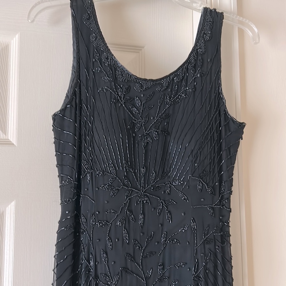 Vintage Adrianna Papell Black All Beaded evening dress Size 8 - Picture 2 of 7